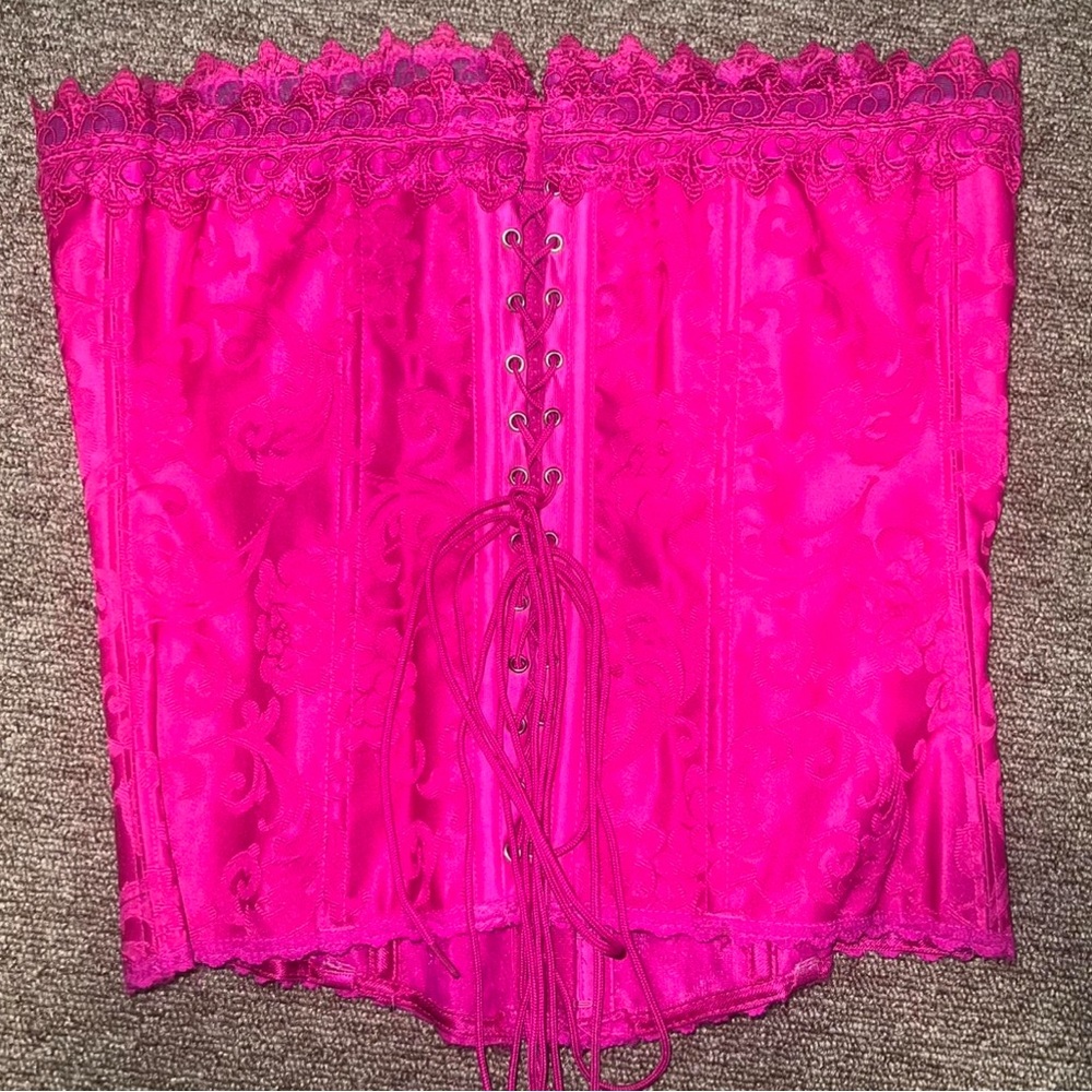Elegant Pink Lace Corset